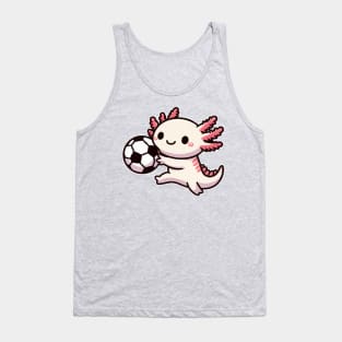 axolotl funny play soccer Tank Top
